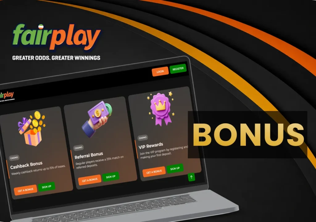 Fairplay bonuses cover welcome offers, promotions and extra rewards for players.